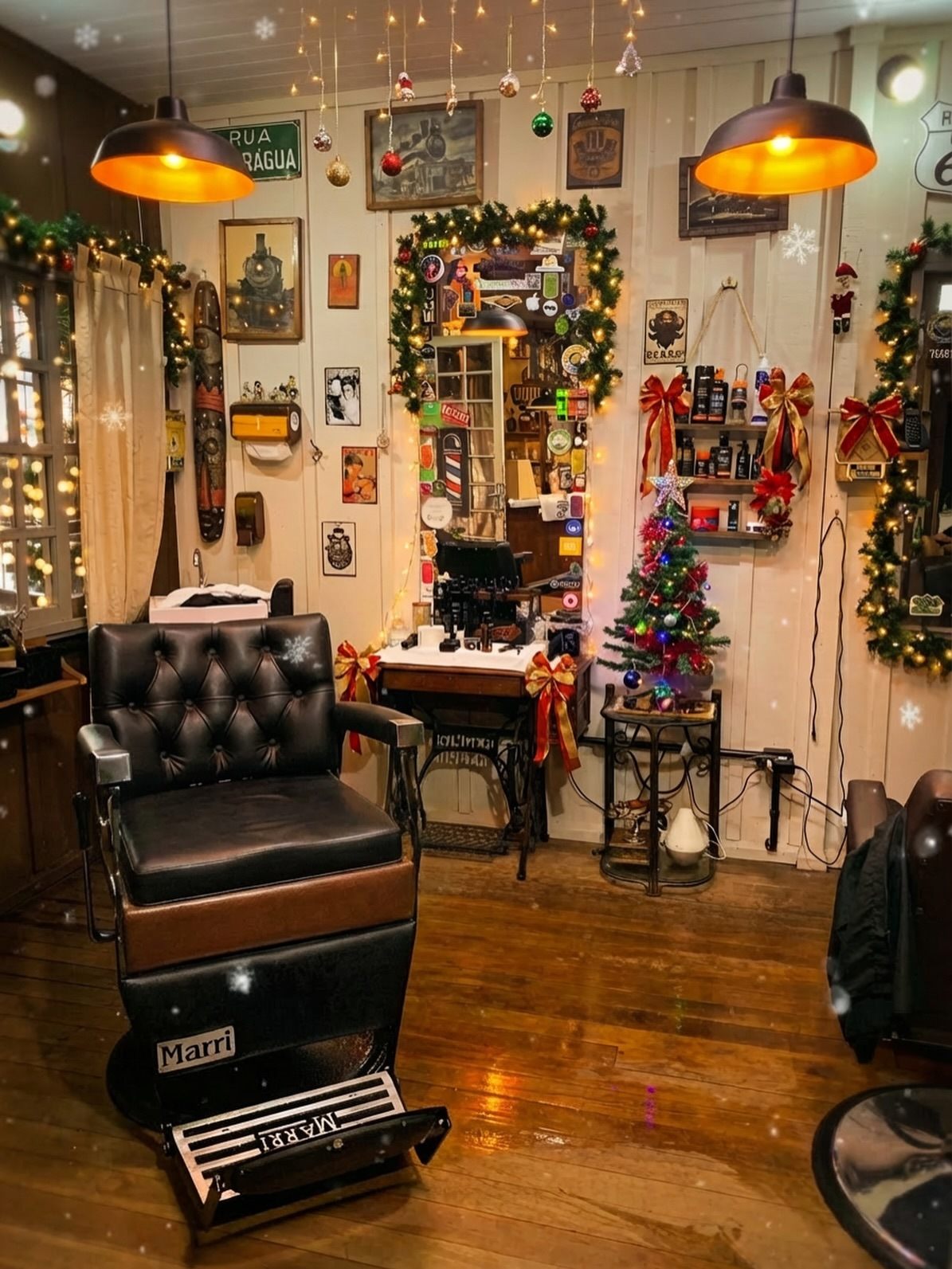 Cadeira de barbeiro clássica e a decoração da casa